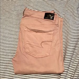 Dusty pink colored jeggings